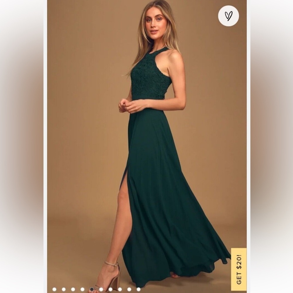 NWT Lulus Green Maxi Dress Size XS - Picture 4 of 7